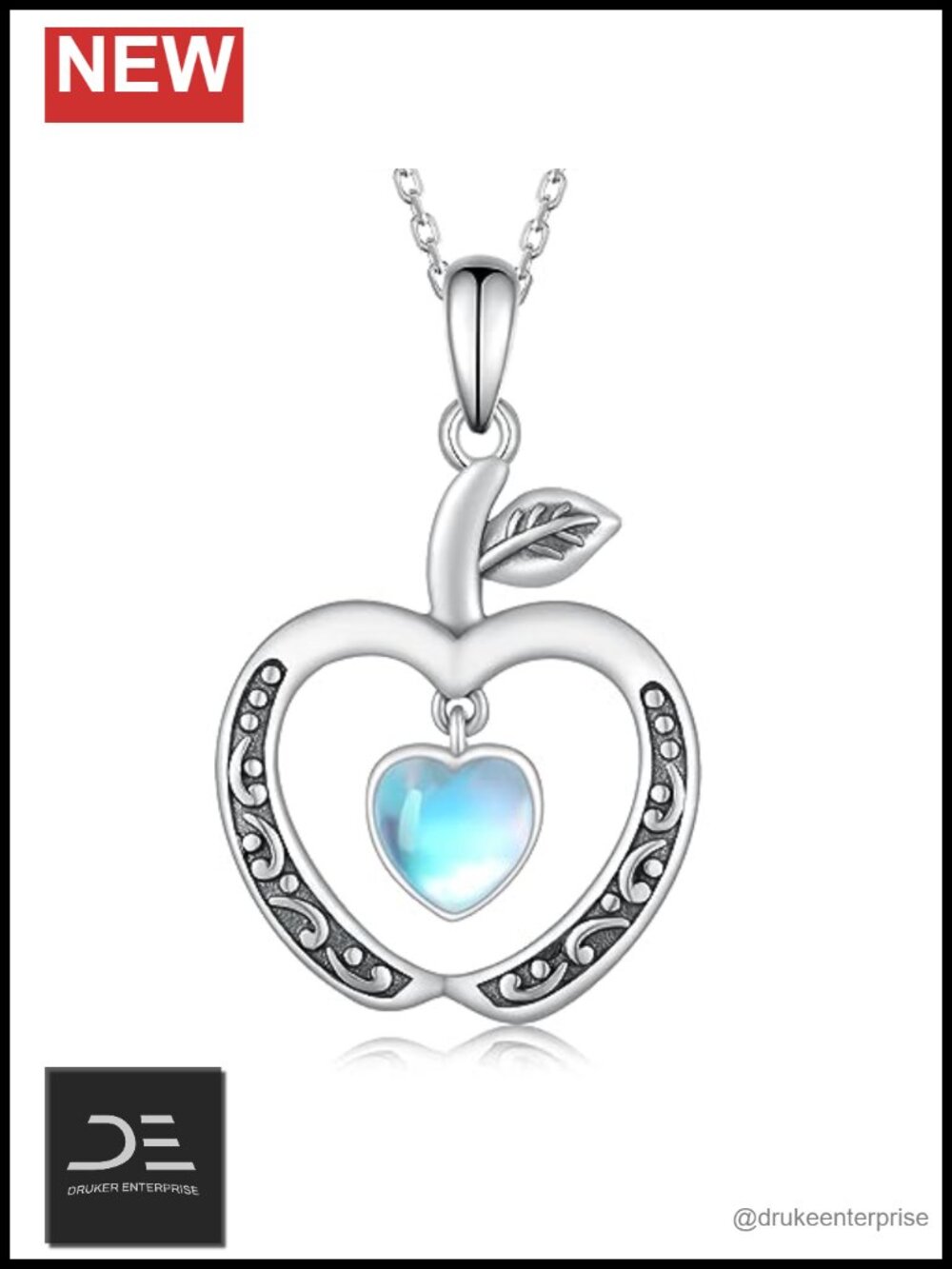 925 Sterling Silver Moonstone Lariat Teacher Pendant Necklace Adjustable